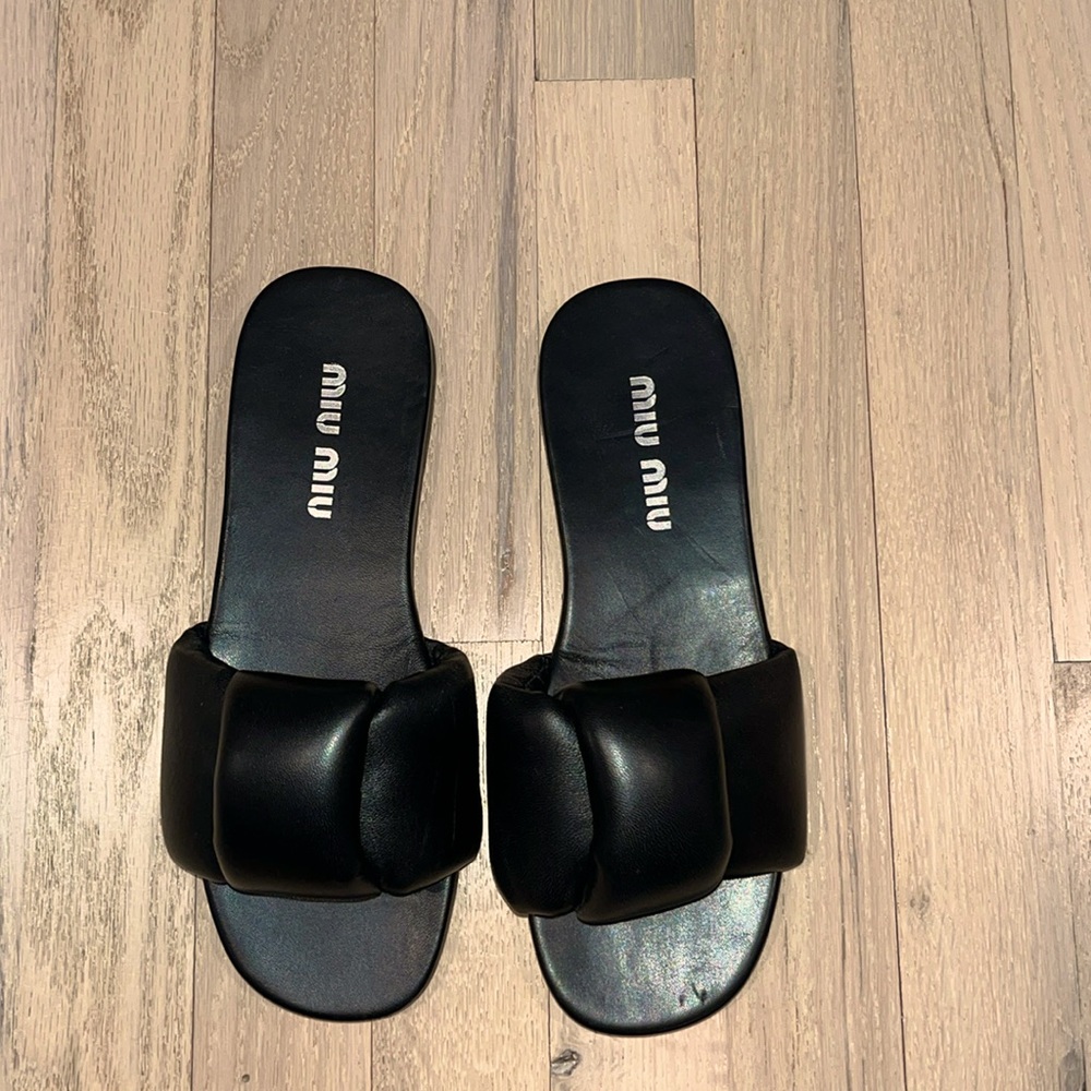 MIU MIU slide Sandals - Black